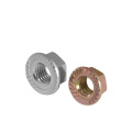 M6 Yellow zinc colorful zin-plated hex flange nut with serrated carbon steel Grade 4 grade 8 grade6